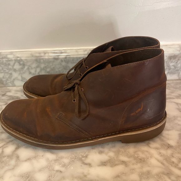Clarks Bushacre 2 Men’s Chukka Boots Brown Leather Size 15M Desert Casual - Picture 3 of 10